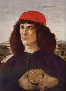 Sandro Botticelli Medici portrait of the man card Spain oil painting artist